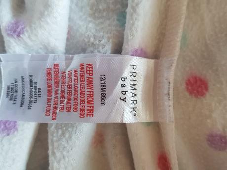 Fleesový overal značky primark, velikost 12-18 měs, primark,86