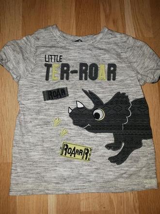 Šedé tričko s dinosaurem 98 george, george,98