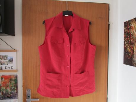 Pěkná tm. červená lehká vesta, vel. 46 (xl), 46