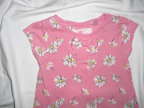 Krásné bavlněné růžové květované šaty, next,68