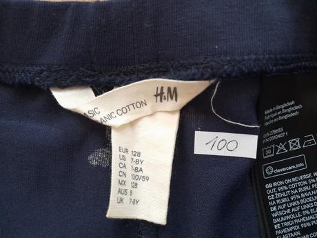 Třičtvrteční legíny, ham, vel 128, top stav, h&m,128
