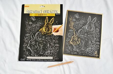 Škrabací obrázek - králík, 