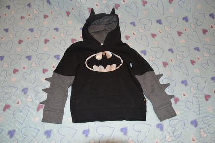 122 128 bavlněná černá  mikina s kapucí, h&m,122