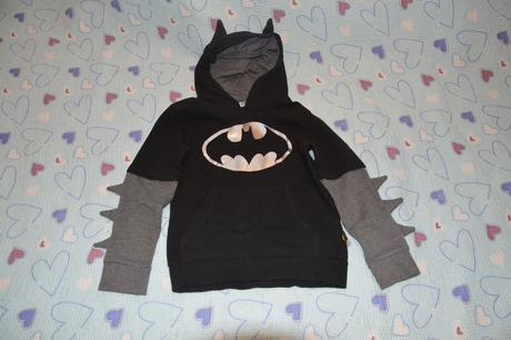 122 128 bavlněná černá mikina s kapucí, h&m,122