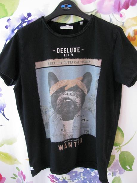 Černé bavlněné tričko s obrázkem-deeluxe, m