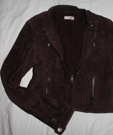 Vb154. hnědá semišová bunda, střih džisky, vel.38, orsay,38