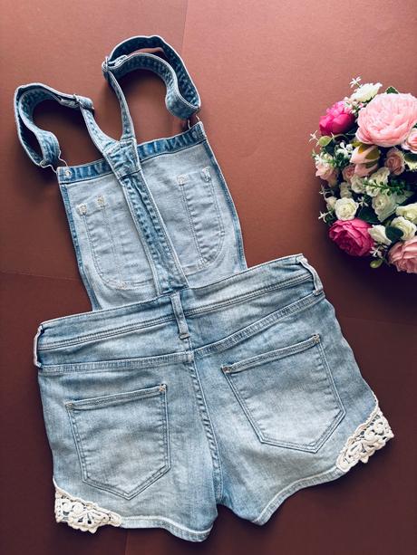 Krásné laclové šortky džínové - v.152, denim,152