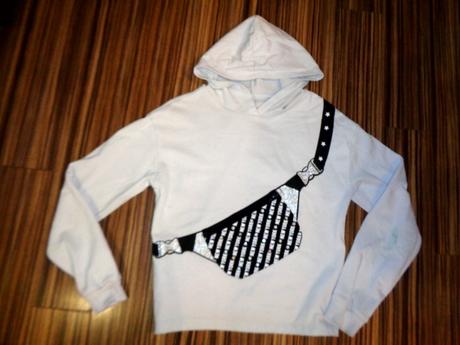 Super bílá mikina s kabelkou 164/170, c&a,164