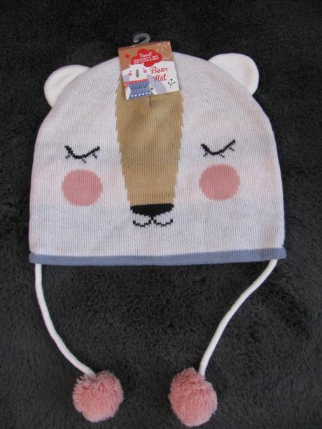 Dívčí bílá čepice s medvídkem vel.5-8 let, 128