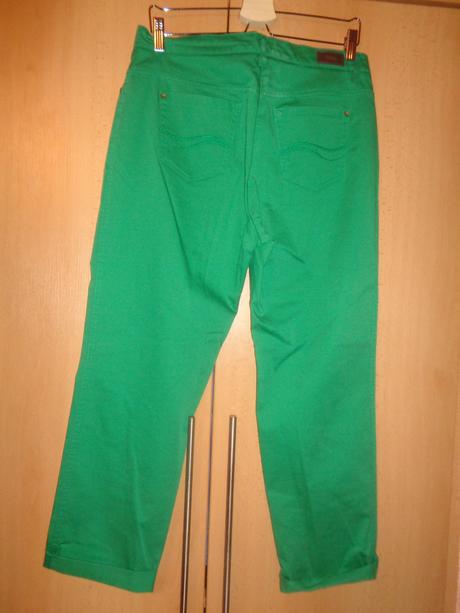 Super lahvově zelené letní kalhoty, l