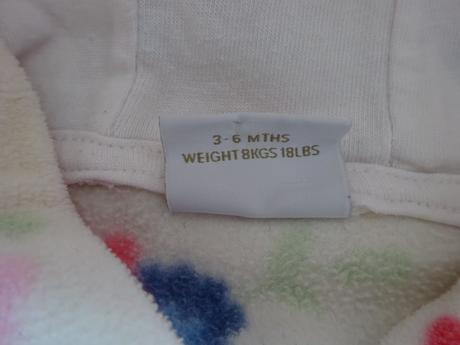 Fleesová mikina s kytičkami a kapucí, vel. 3-6m, next,62