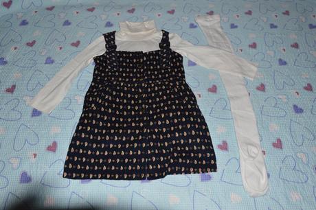 Slavnostní komplet, šaty, rolák, punčošky 110/116, dopodopo,110