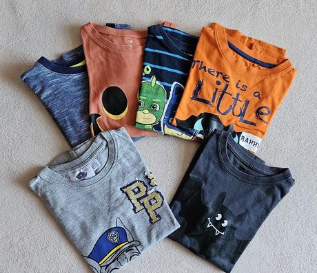 6x tričko - halloween, tlapková patrola, pj masks, 110