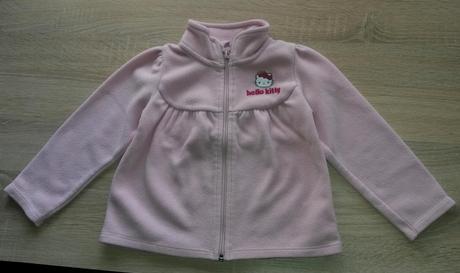 Růžová fleece mikina s hello kitty vel. 98-104, h&m,98