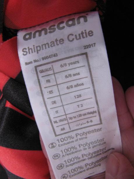 Kostým - šaty na malou pirátku,