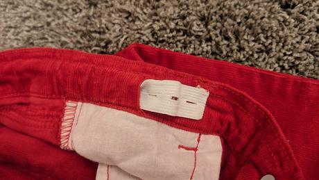 Červené lehké manchestráky / manchestrové kalhoty, funky diva,98