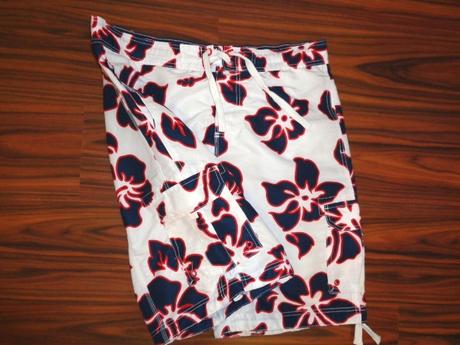 Přepychové bílomodré hawai kraťasy alias plavky, h&m,l / xl