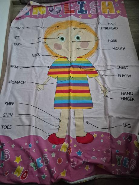 Povlečení na velkou postel-holka- angl.slovíčka, šířka (cm): 130,délka (cm): 190