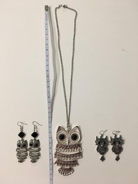 Bižuterie - soví sada náušnic a náhrdelník, 