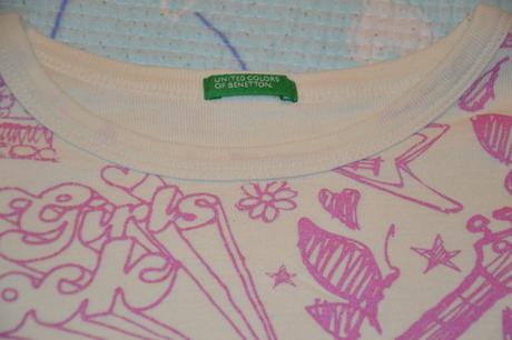 Benetton bavlněné tričko s potiskem, benetton,134