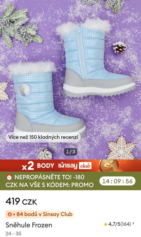 Sněhule frozen sinsay,vel.34, sinsay,34