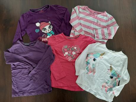 5x tričko dlouhý rukáv 98/104, h&m,98
