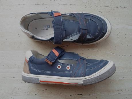 Modré boty polobotky sandály kožené, lasocki,33