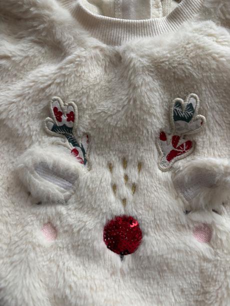 Mikina vánoční huňatá - v.18/24 měs. zn . nutmeg, 92