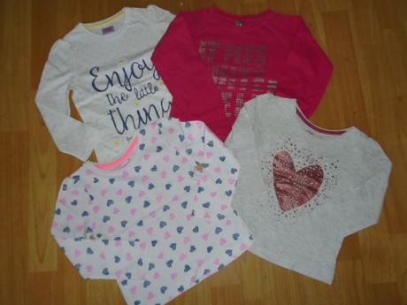 Tričko 4ks vel 98/104 srdíčko puntík, f&f,98
