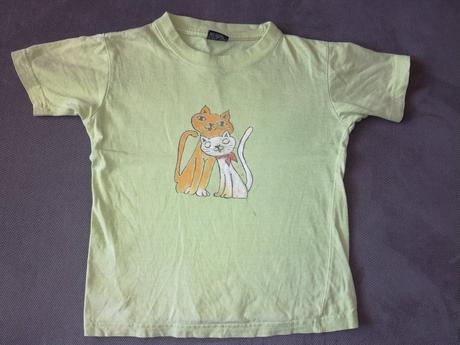 Ručně malované tričko s kočičkami vel. 128, 128