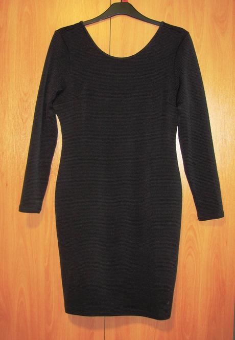 Černé žebrované šaty, h&m,l