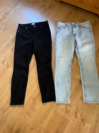 2x džíny, rifle hm, vel. 46, h&m,46