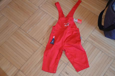 Krásné červené bavlněné kalhoty s laclem_nenošené, 86