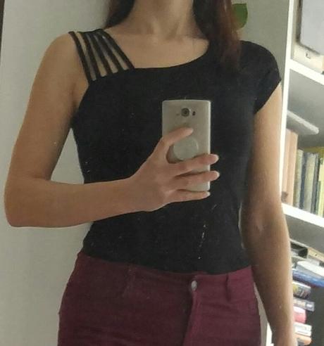 Damske cerne asymetricke triko, tricko, top, bonprix,s