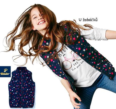 Dívčí puntíkovaná vesta tchibo vel. 110/116, tchibo,110 / 116