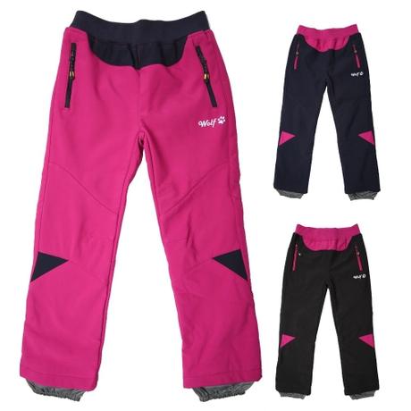 Dívčí softshellové teplé kalhoty wolf, wolf,98