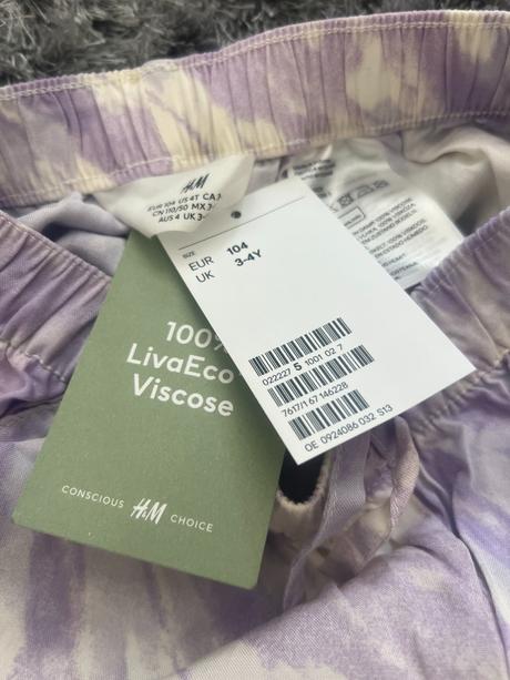 Nové hm batikované kalhoty vel. 104, h&m,104