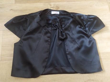 Černé saténové bolerko, orsay,40