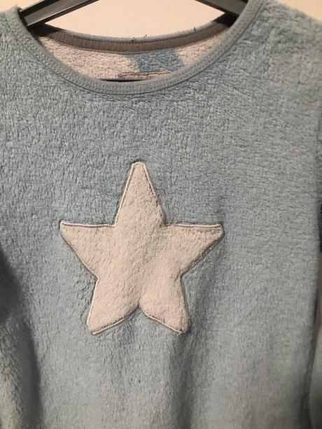 Bledě modrá plyšová mikina, 134