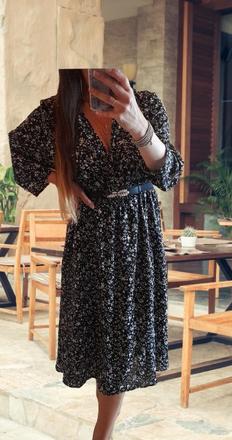 Shein květinové šaty s dlouhými rukávy, 44