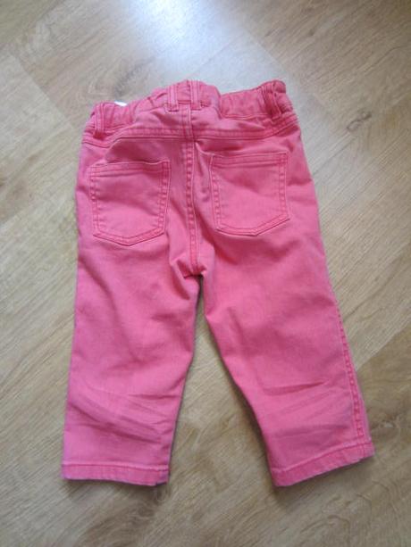 Neon růžové 3/4 riflové, džinové, h&m,104
