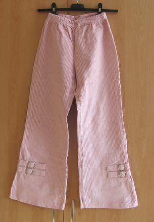 Světle růžové manšestrové kalhoty, 158