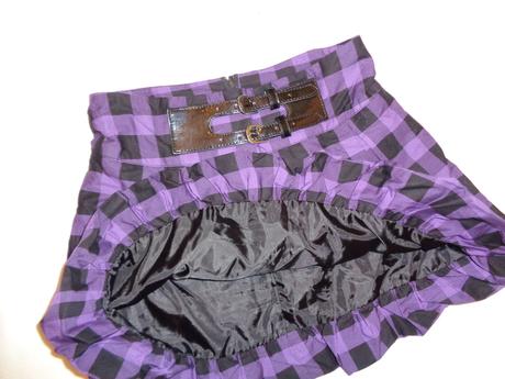Fialovočerná kostičkovaná balónová sukně, c&a,140