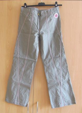 Khaki plátěné kalhoty, 140