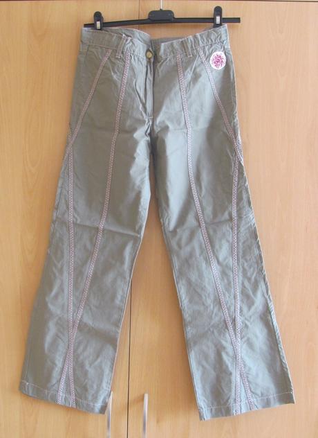 Khaki plátěné kalhoty, 140