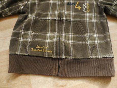 Hneda kostkovana velmi tepla mikina, h&m,122