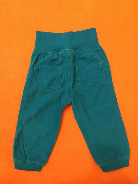 Modré manžestráky se čtyřma kapsami (vel.80), lupilu,80