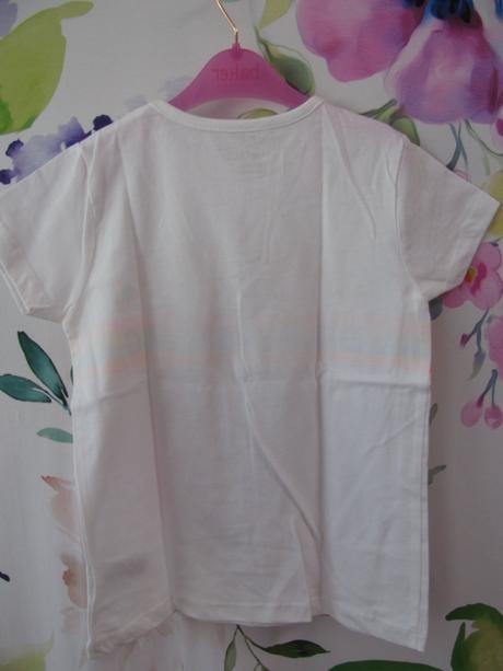 Bílé nové bavlněné tričko s neonovým nápisem, primark,128