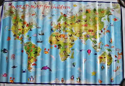 Plakát dětská mapa světa,