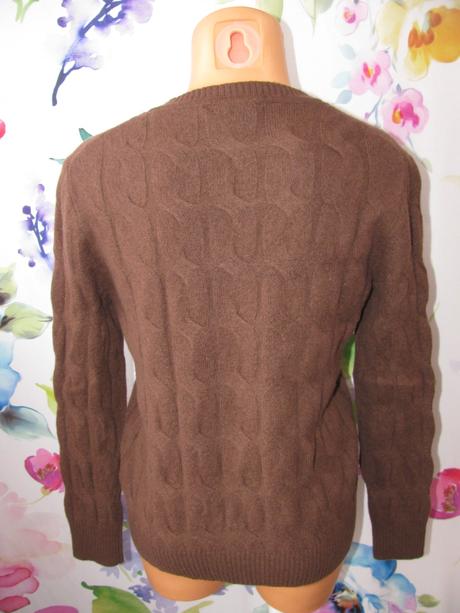 Krásný vlněný hnědý svetr th., tommy hilfiger,l